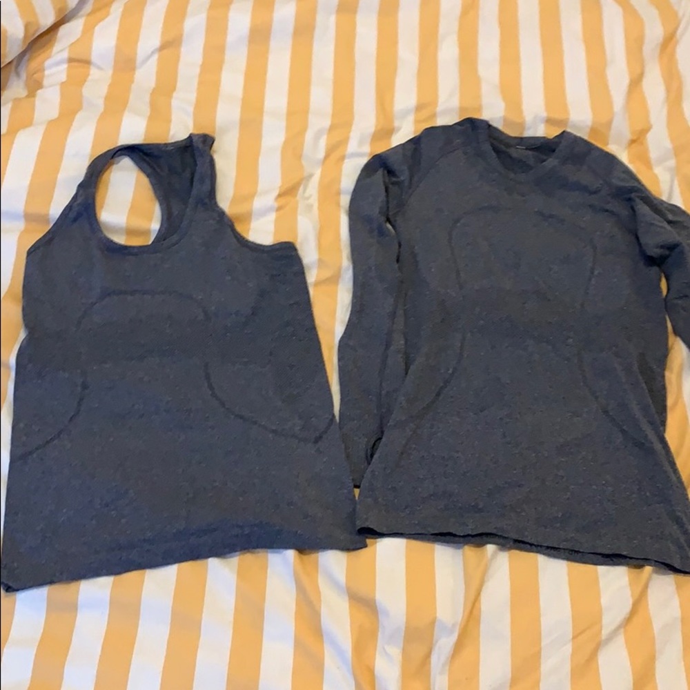 Lululemon racerback tank and long sleeve